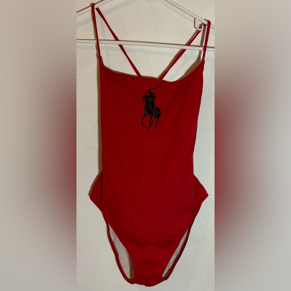 RALPH LAUREN POLO SWIM SUIT. SMALL STAIN..PICTURED.